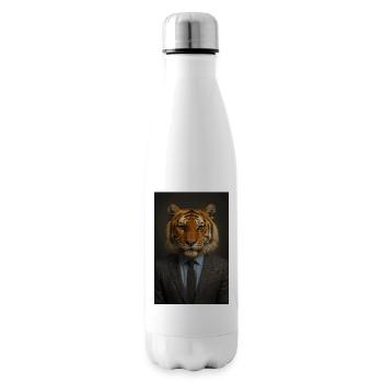 Tigre en costume bureau chic - Bouteille isotherme - blanc - Droite
