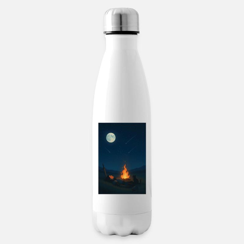 Nuit au clair de lune au feu de camp - Bouteille isotherme - blanc
