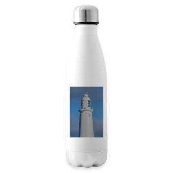 St. Marys Leuchtturm aus nächster Nähe - Isolierflasche - Weiß - Rechts
