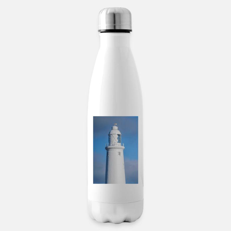 St. Marys Leuchtturm aus nächster Nähe - Isolierflasche - Weiß