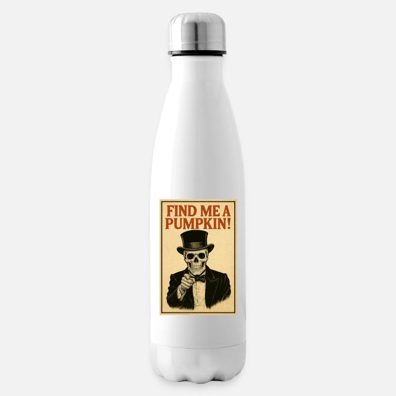 Skeleton Wants You – Finde mir einen Kürbis! - Isolierflasche - Weiß