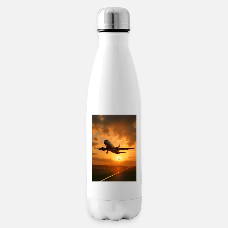 Startende Flugzeuge - Isolierflasche - Weiß