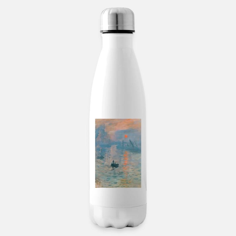 Impressionist Seascape Sunset - Insulated Water Bottle - white