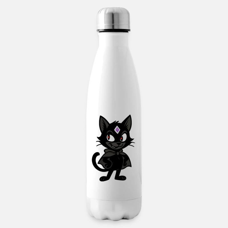 Mauvaises vibrations de chat - Bouteille isotherme - blanc
