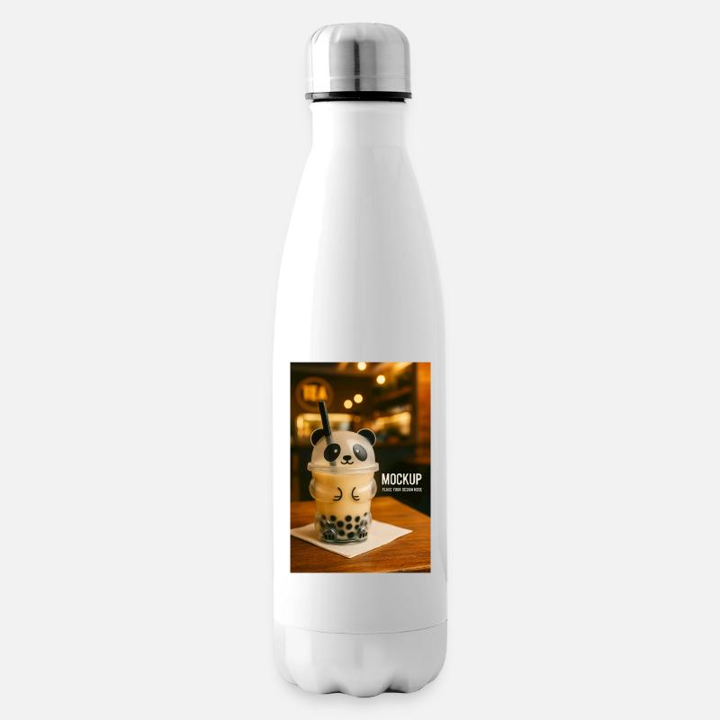 Panda Bubble Tea Cup Illustration - Insulated Water Bottle - white