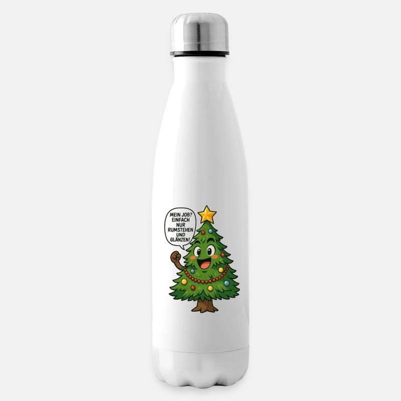 Lustiger Weihnachtsbaum Spruch - Isolierflasche - Weiß