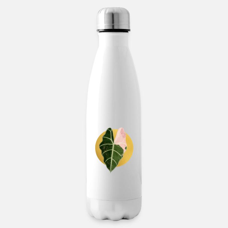 Alocasia im Goldkreis - Isolierflasche - Weiß