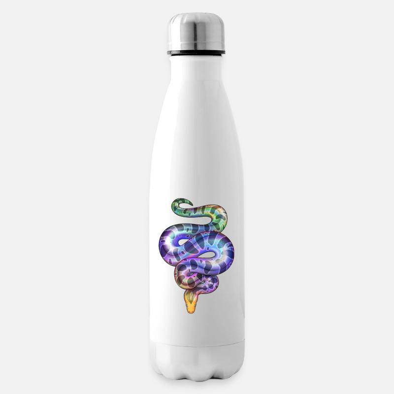 Rainbow Neon Snake - Insulated Water Bottle - white