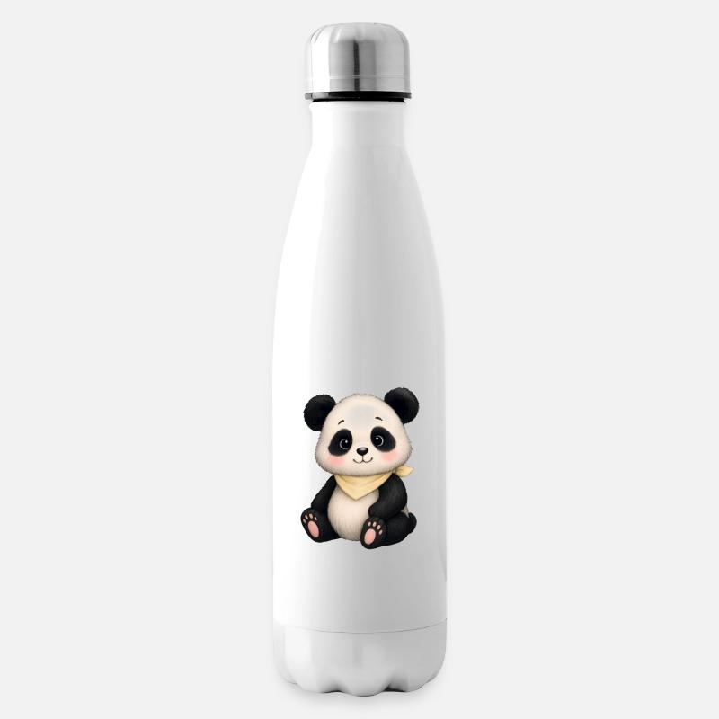 Kuschelpanda mit Halstuch - Isolierflasche - Weiß