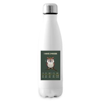 Witziges Eulenmotiv mit dem Spruch -I Have 5 Moods - Isolierflasche - Weiß - Rechts