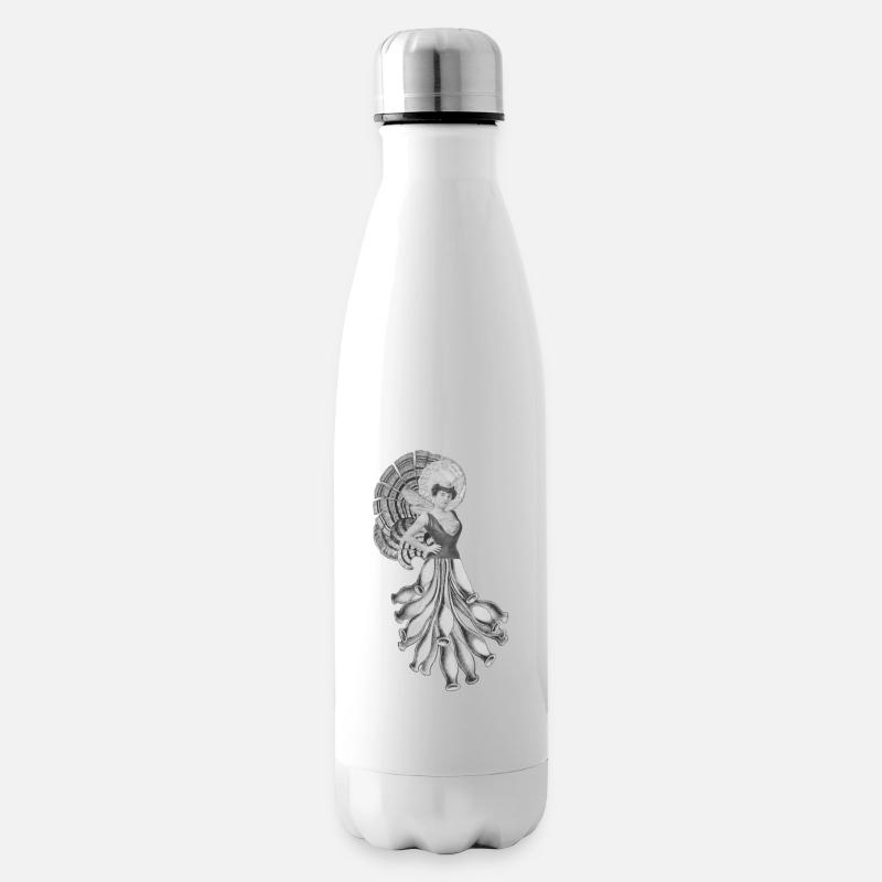 Viktorianische Tänzerin mit Federfächer - Isolierflasche - Weiß