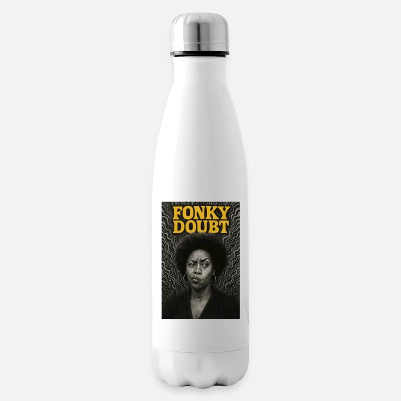 Porträt Afro Funky Doubt - Isolierflasche - Weiß