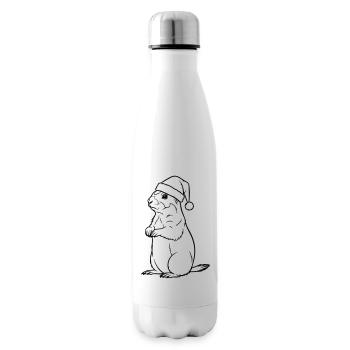 Christmas Meerkat with Hat – Cute Design - Insulated Water Bottle - white - Right