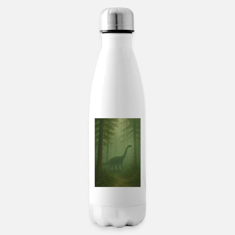 Nebelwald Dino im Urwald - Isolierflasche - Weiß