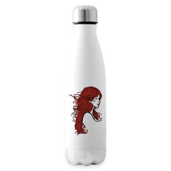 Hübsches Mädchen mit roten Haaren - Isolierflasche - Weiß - Rechts
