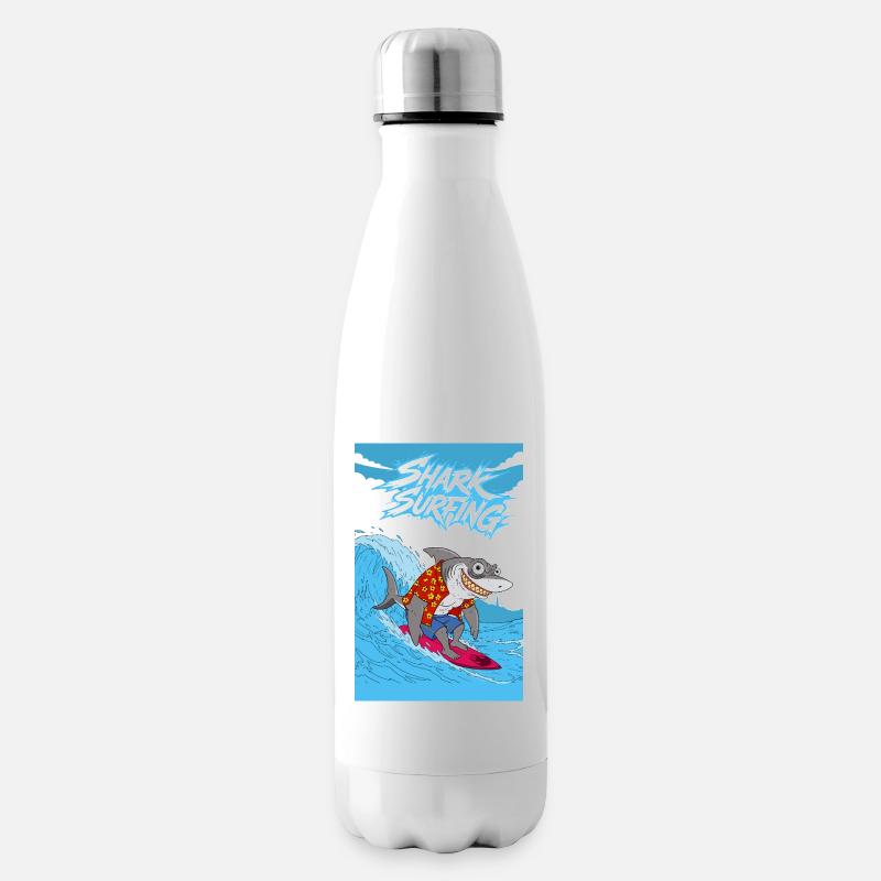 Surf sur les requins - Bouteille isotherme - blanc