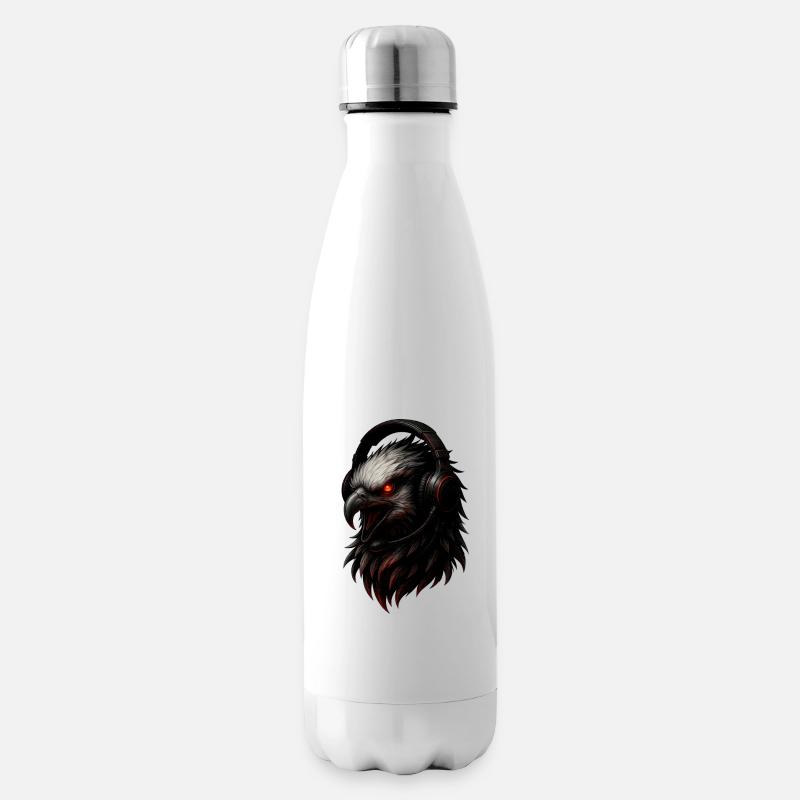Adler mit Gaming Headset - Isolierflasche - Weiß