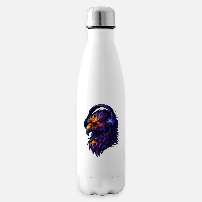 Neonadler mit Headset - Isolierflasche - Weiß