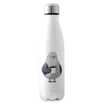 Cozy Pigeon Coffee Moment - Isolierflasche - Weiß - Rechts