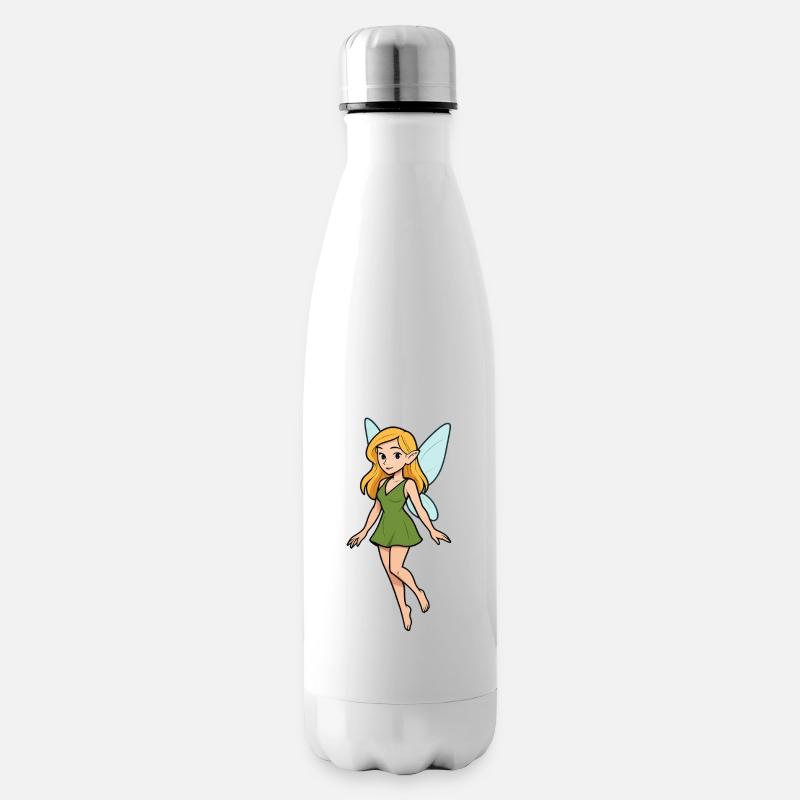 Grün gekleideter Waldelf - Isolierflasche - Weiß