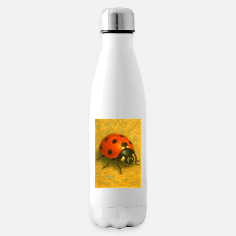 Red Ladybug Art Print - Insulated Water Bottle - white