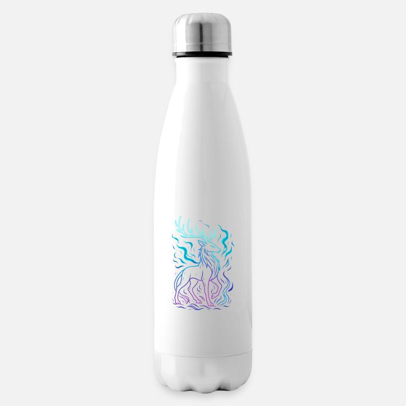 Neon Dragon's Line in Gradient - Insulated Water Bottle - white