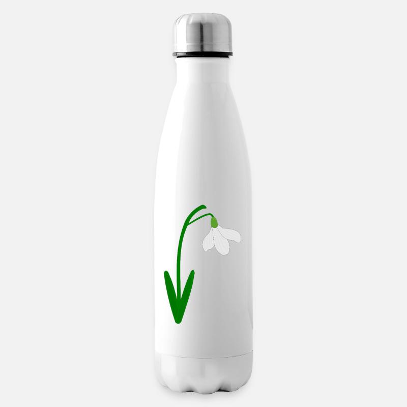 Schneeglöckchen, Geburtsmonat Januar Blumengeburtstag - Isolierflasche - Weiß