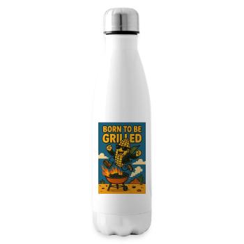 Geboren zum Grillen - geboren um gegrillt zu sein - Isolierflasche - Weiß - Rechts