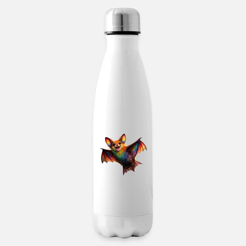 Rainbow Bat Night Creature - Insulated Water Bottle - white