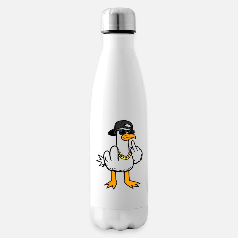 Coole Möwe Lustig Frech Mit Mittelfinger Shirt - Isolierflasche - Weiß