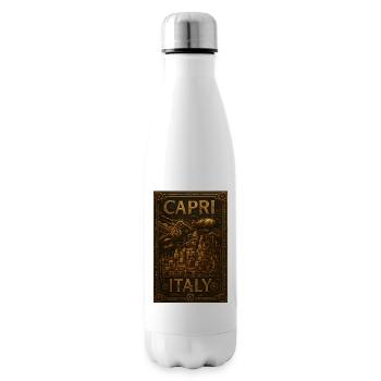 Capri Italy – Steampunk Bronze Travel Poster - Insulated Water Bottle - white - Right