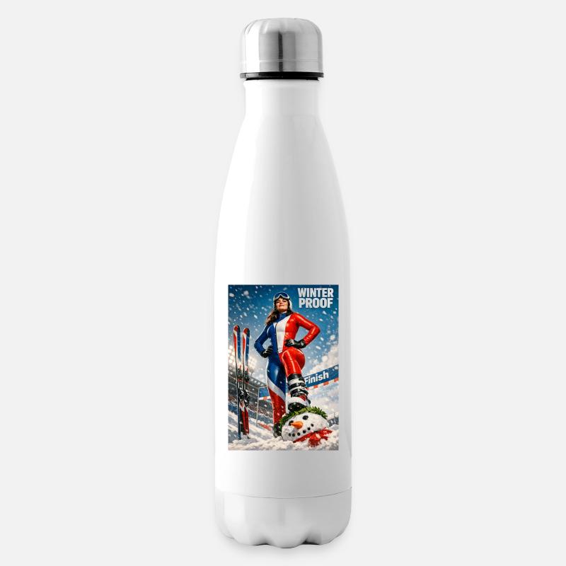 Winter-Sport-Ski-FR - Isolierflasche - Weiß