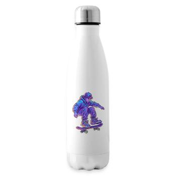 Néon Vapor Skateboarder - Bouteille isotherme - blanc - Droite