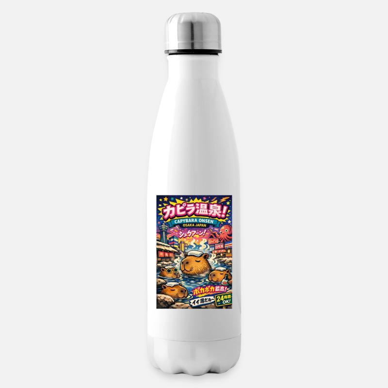 Capybara Onsen Osaka – Bunte Hot Pools - Isolierflasche - Weiß