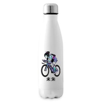 Neon-Cyborg-Geisha-Radfahrerin - Isolierflasche - Weiß - Rechts