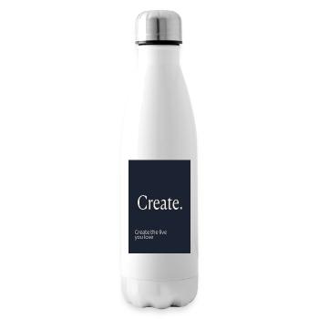 Create. – Minimalist Motivation Design - Isolierflasche - Weiß - Rechts