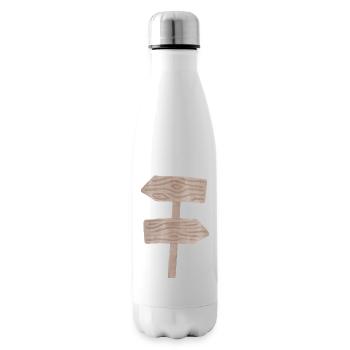 Woodland Signpost Wood Grain Graphic - Insulated Water Bottle - white - Right