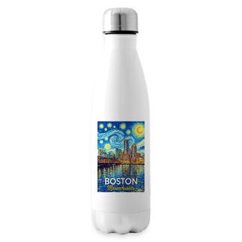 Boston, Massachusetts - Insulated Water Bottle - white - Right