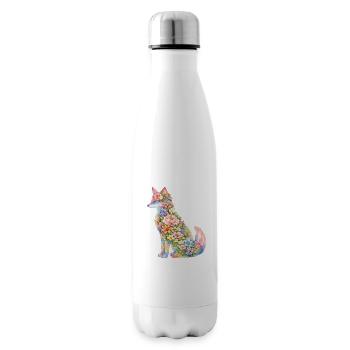 Fuchs Silhouette Blumen - Isolierflasche - Weiß - Rechts