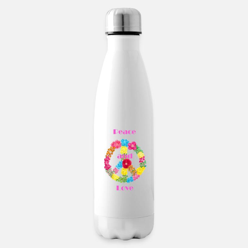 Blumen Peace Zeichen - Isolierflasche - Weiß