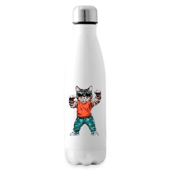 Coole Katze - Isolierflasche - Weiß - Rechts