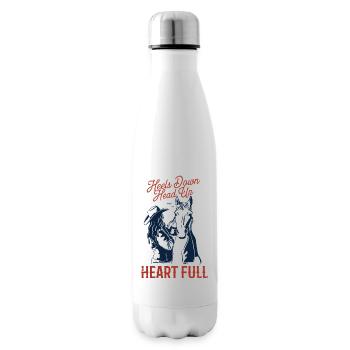 Equestrian sports - Heels down, head up, heart full. - Insulated Water Bottle - white - Right