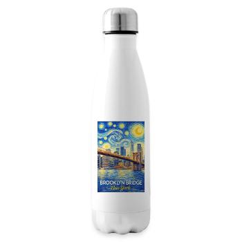 Brooklyn Brücke NY im Sternenstil - Isolierflasche - Weiß - Rechts