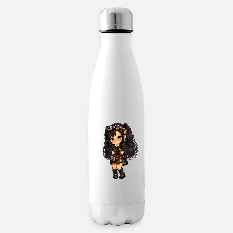 Steampunk chibi Luna mit Lila Glanz - Isolierflasche - Weiß