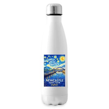 Newcastle Tyne Starry Sky Artwork - Insulated Water Bottle - white - Right