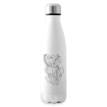 Minimalistisches Teeetikett - Isolierflasche - Weiß - Rechts