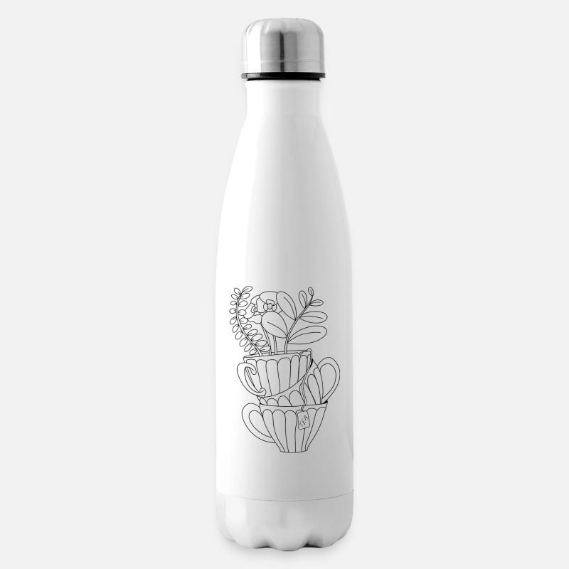 Étiquette Thé Minimaliste - Bouteille isotherme - blanc
