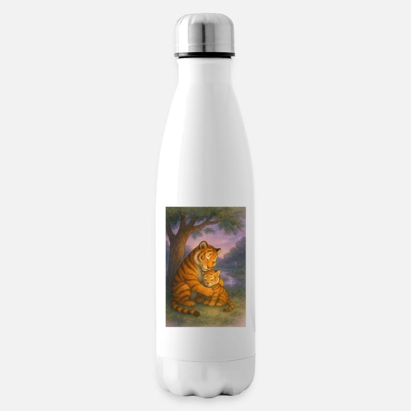 Tigerliebe im Abendlicht - Isolierflasche - Weiß