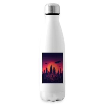 Roter Sonnenuntergang Skyline Zukunft  - Isolierflasche - Weiß - Rechts