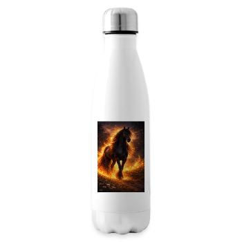 Feuerpferd im Flammensturm - Isolierflasche - Weiß - Rechts